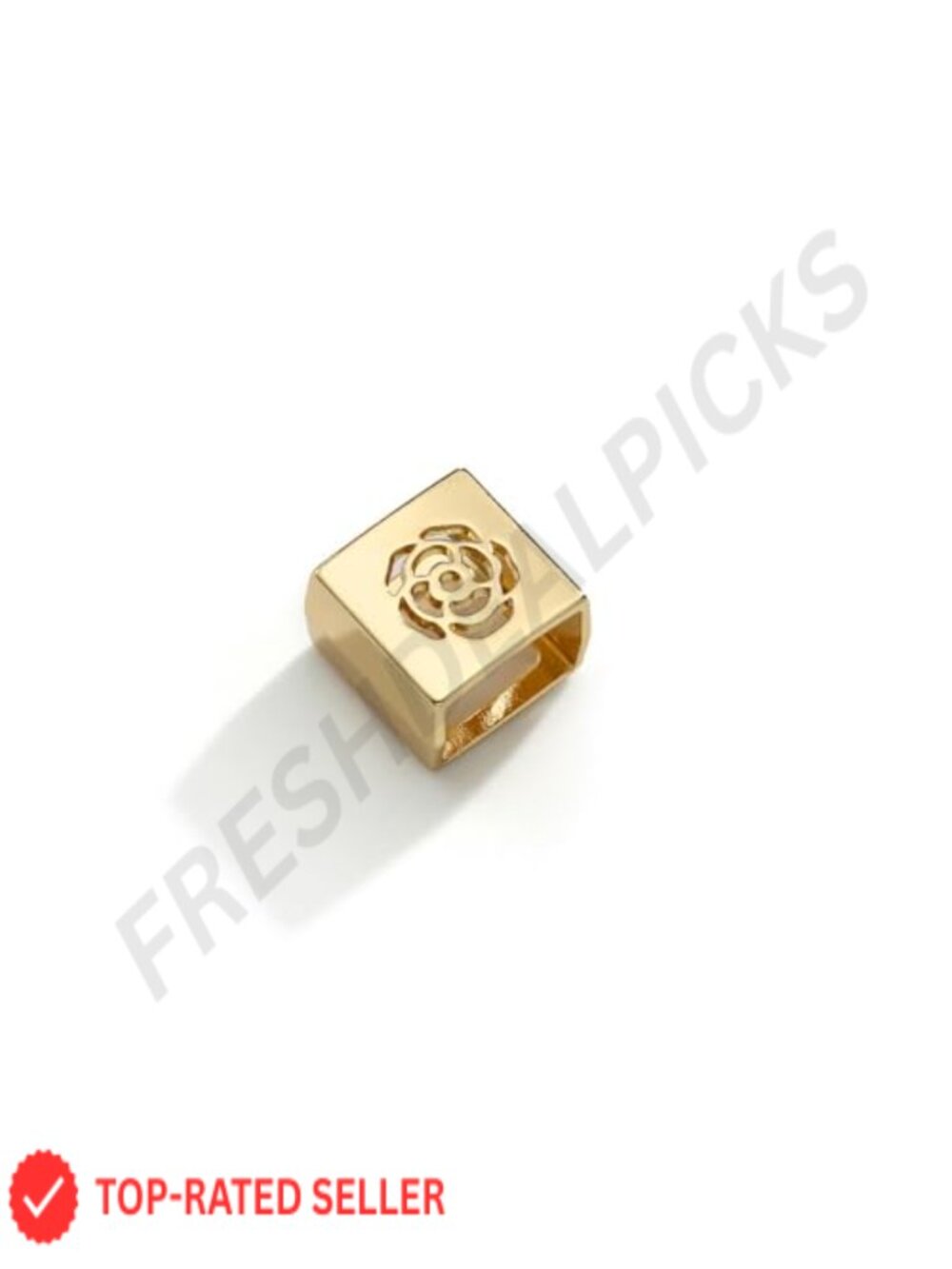 Metal Alloy Scarf Ring Brooch Rose Flower Carved Shawl Buckle Wrap Clasp
